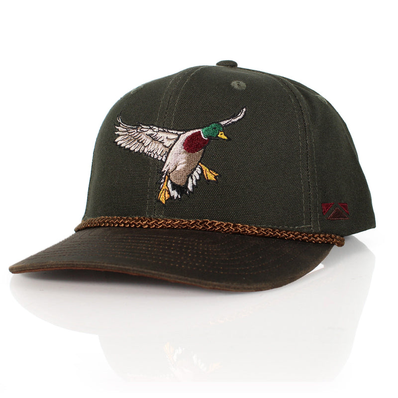 Load image into Gallery viewer, Canvas Mallard Drake Duck Hat with Wax Cloth Visor
