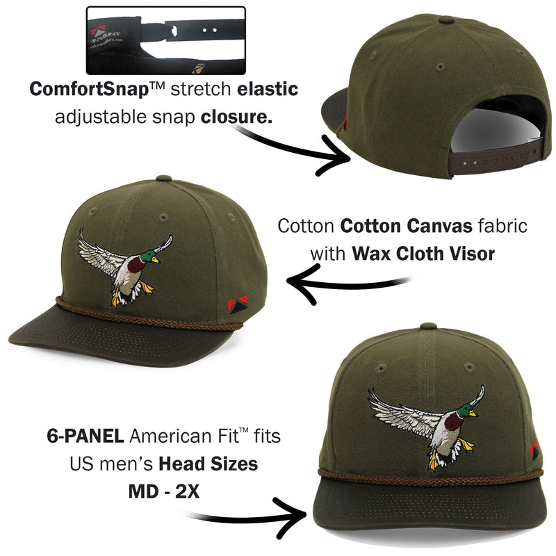 Load image into Gallery viewer, Canvas Mallard Drake Duck Hat with Wax Cloth Visor
