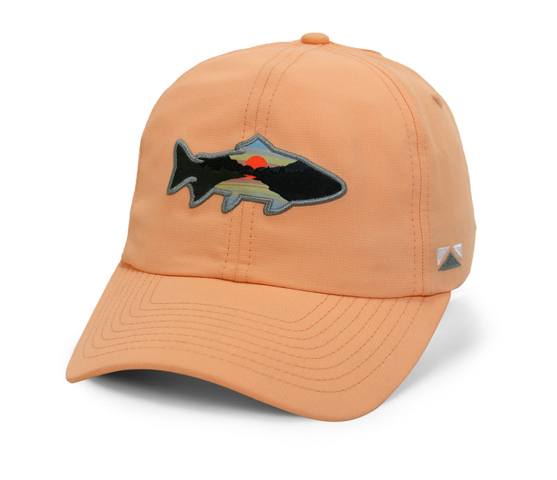 Load image into Gallery viewer, Women's SUNSET TROUT 6-Panel Ponytail Cap

