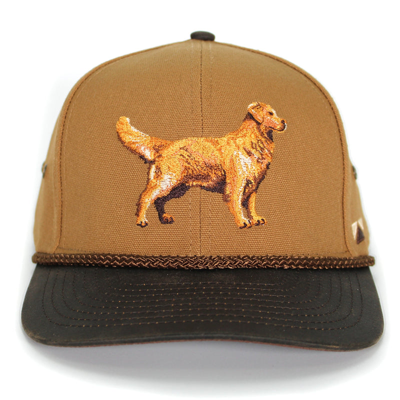 Load image into Gallery viewer, Canvas Golden Retriever Hat with Wax Cloth Visor
