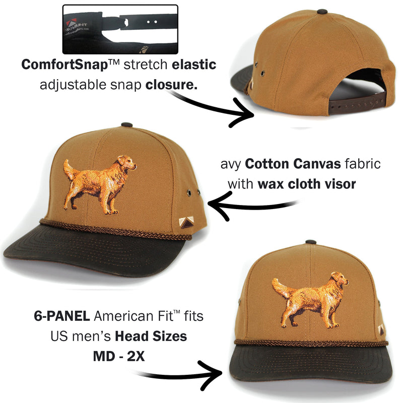 Load image into Gallery viewer, Canvas Golden Retriever Hat with Wax Cloth Visor

