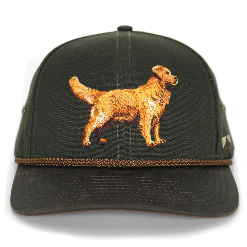 Load image into Gallery viewer, Canvas Golden Retriever Hat with Wax Cloth Visor
