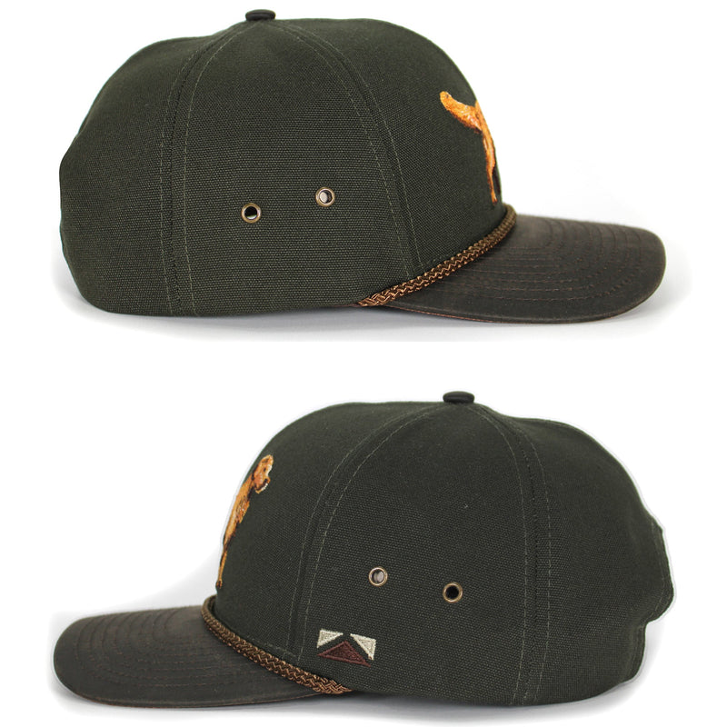 Load image into Gallery viewer, Canvas Golden Retriever Hat with Wax Cloth Visor
