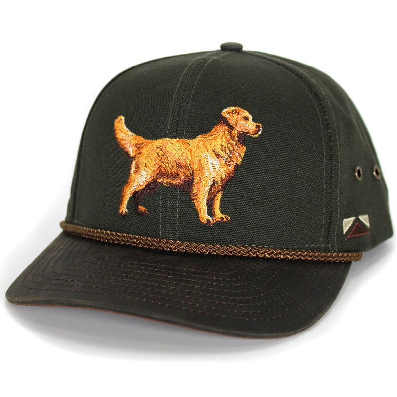 Load image into Gallery viewer, Canvas Golden Retriever Hat with Wax Cloth Visor
