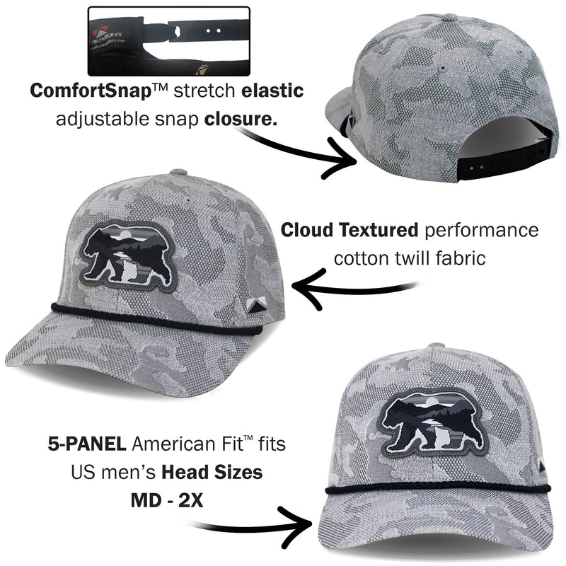 Load image into Gallery viewer, Sunset Bear Cloud Texture 5-Panel Rope Cap

