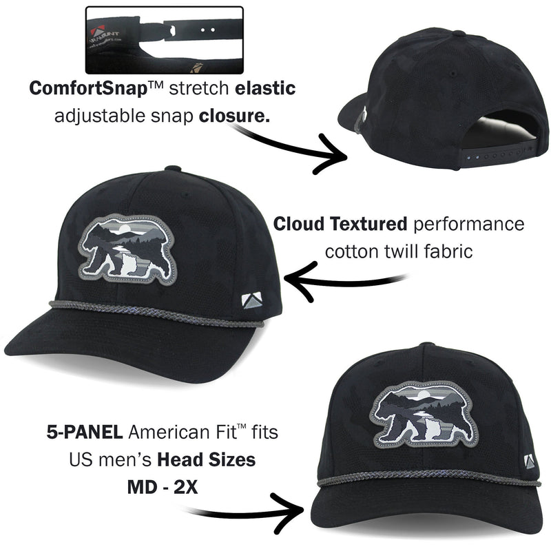 Load image into Gallery viewer, Sunset Bear Cloud Texture 5-Panel Rope Cap
