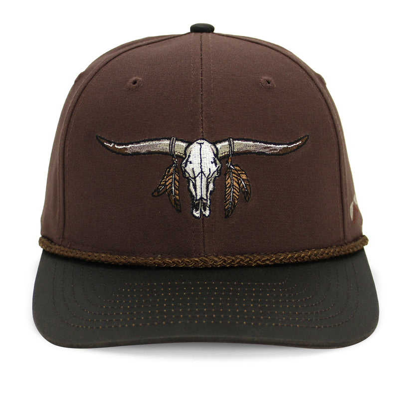 Load image into Gallery viewer, Longhorn 6-Panel Hat with Wax Cloth Visor
