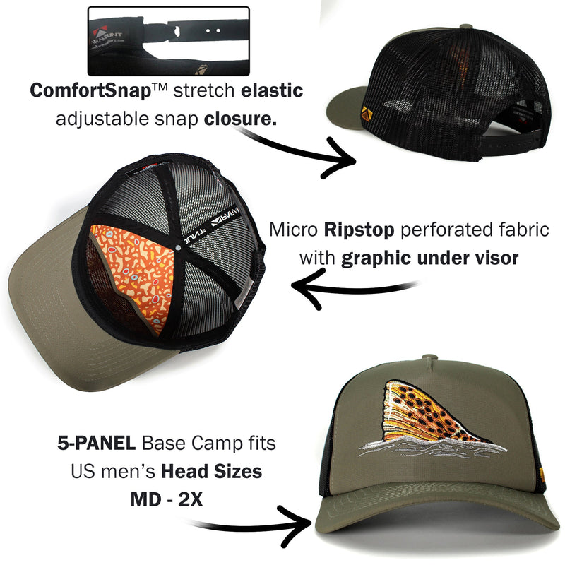 Load image into Gallery viewer, Brown Trout Tail Mesh Back 5-Panel
