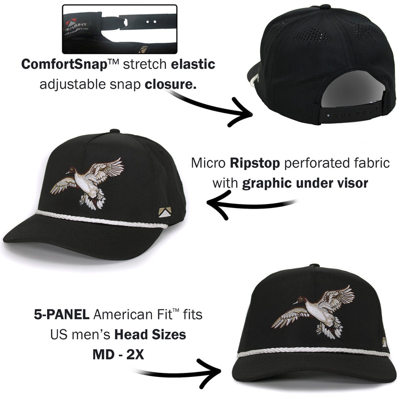 Load image into Gallery viewer, Black Pintail Performance Rope Cap
