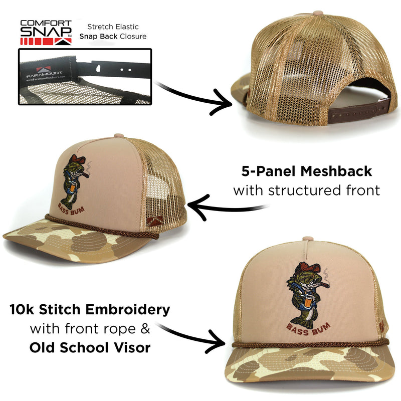 Load image into Gallery viewer, Bass Bum 5-Panel Bass Fishing Hat
