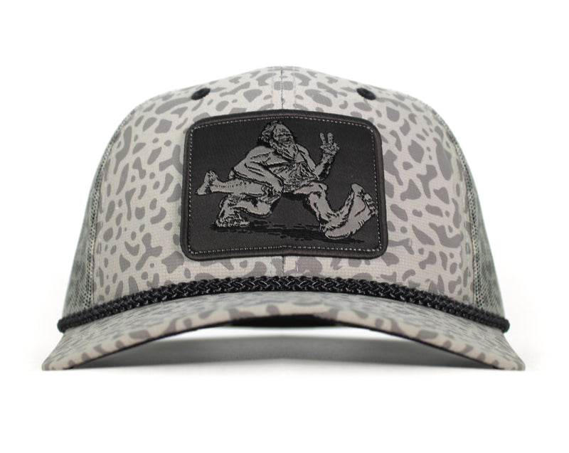 Load image into Gallery viewer, Bigfoot Bass Squatch Fishing 6-Panel Rope Cap

