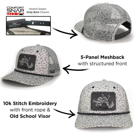 Bigfoot Bass Squatch Fishing 6-Panel Rope Cap