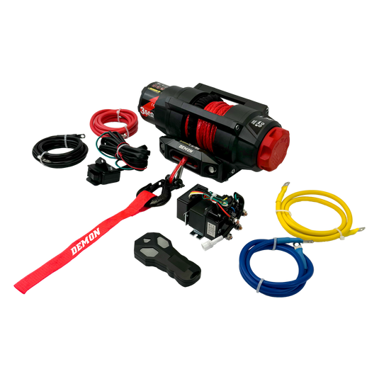 Universal ATV/UTV Winch 3500 Lbs Compatible with 4.87 Inch Mounting Bolt Pattern Demon Powersports