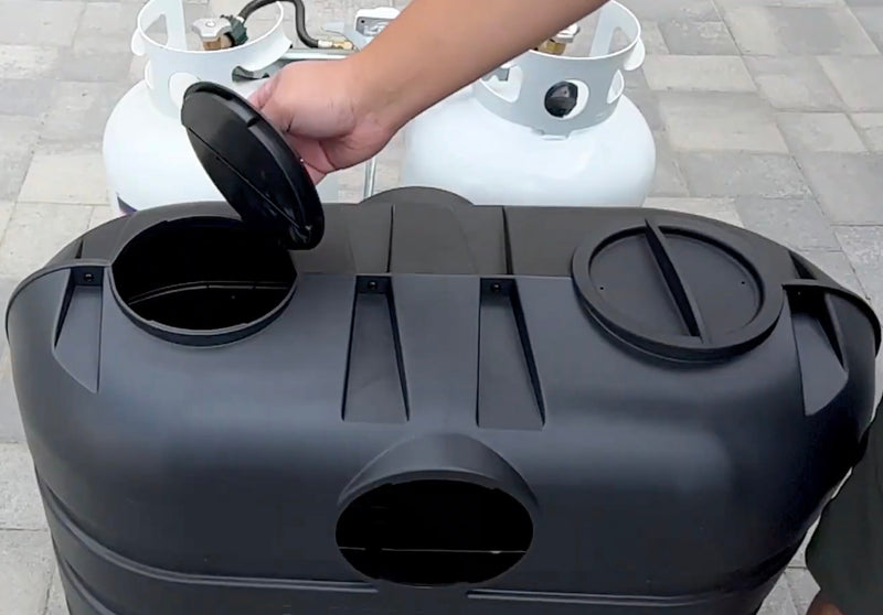 Load image into Gallery viewer, Flame King 2 pack Replacement Caps for Dual Propane Tank Cover - Black
