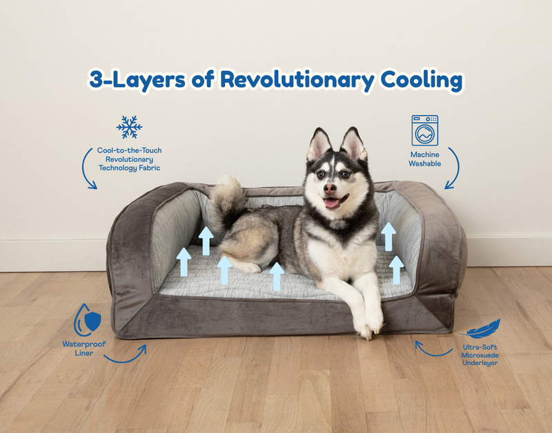 Load image into Gallery viewer, PupChill™ Cooling Bolster Dog Bed
