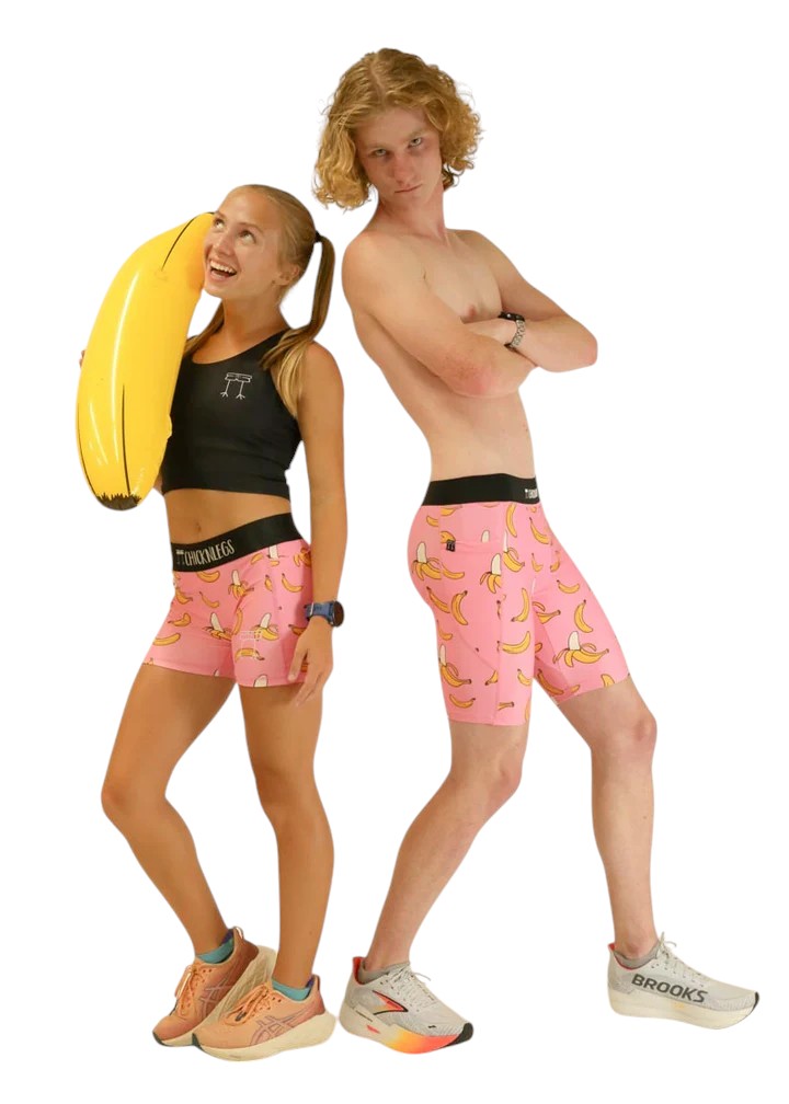 Load image into Gallery viewer, Men&#39;s Pink Bananas 8&quot; Half Tights XS S M L XL
