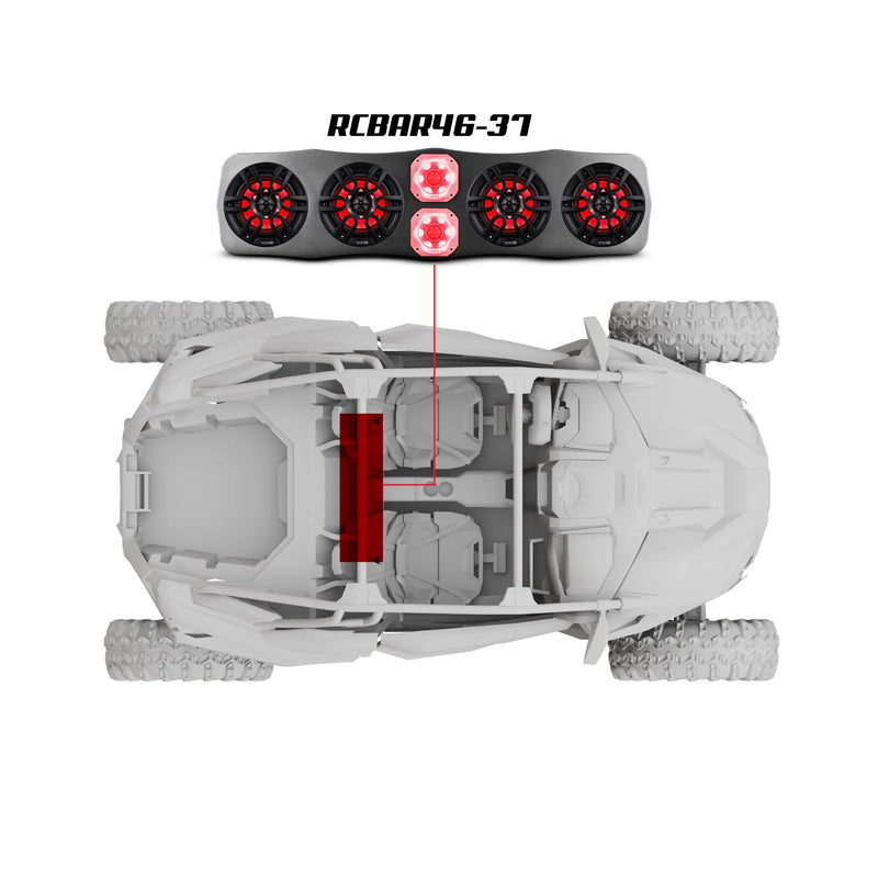 Load image into Gallery viewer, Polaris RZR/RZR PRO Soundbar With Amplifier and Installation Kit - Loaded with 4x 6.5" Marine Speakers &amp; 2x 4" Super Bullet Tweeters
