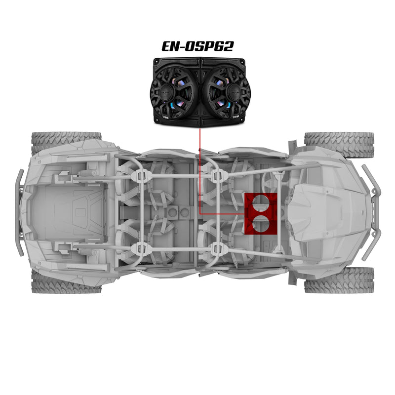 Load image into Gallery viewer, Polaris RZR / RZR PRO Overhead Enclosure With Amplifier and Installation Kit - Loaded with 2x 6.5" 2-Way Marine Speakers With Digital LED Lights
