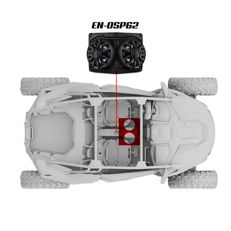 Load image into Gallery viewer, Polaris RZR / RZR PRO Overhead Enclosure With Amplifier and Installation Kit - Loaded with 2x 6.5" 2-Way Marine Speakers With Digital LED Lights
