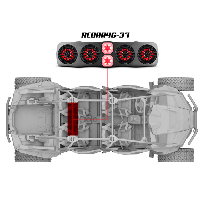Load image into Gallery viewer, Polaris RZR/RZR PRO Soundbar With Amplifier and Installation Kit - Loaded with 4x 6.5" Marine Speakers &amp; 2x 4" Super Bullet Tweeters
