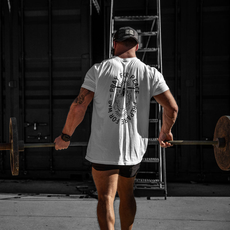 Load image into Gallery viewer, Pray For Peace. Prepare For War. Men's T-Shirt
