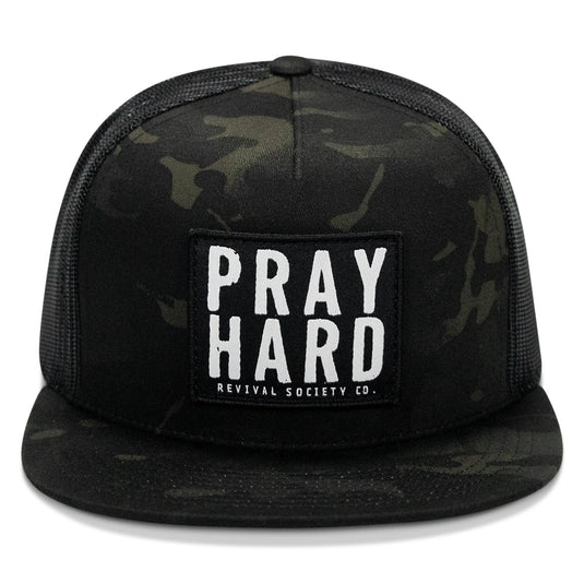Pray Hard Patch Flatbill Hat