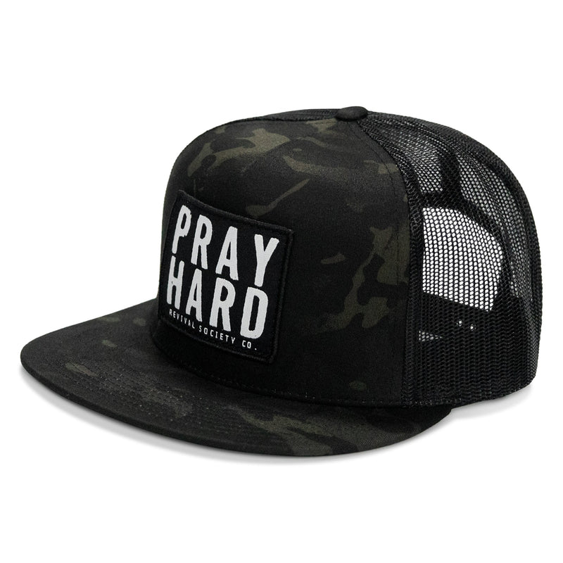 Load image into Gallery viewer, Pray Hard Patch Flatbill Hat
