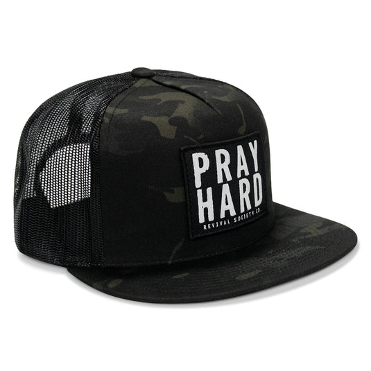 Pray Hard Patch Flatbill Hat