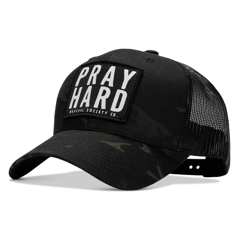 Load image into Gallery viewer, Pray Hard Patch Snapback Hat
