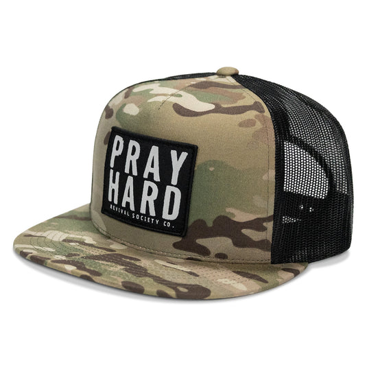 Pray Hard Patch Flatbill Hat