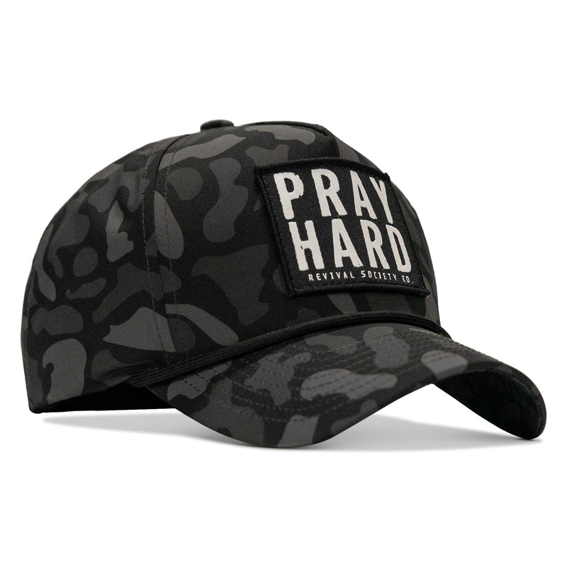 Load image into Gallery viewer, Pray Hard Patch 5 Pannel Rope Snapback

