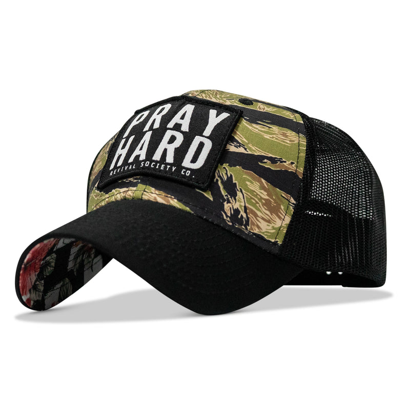 Load image into Gallery viewer, Pray Hard Patch Original Ripstop Snapback Hat
