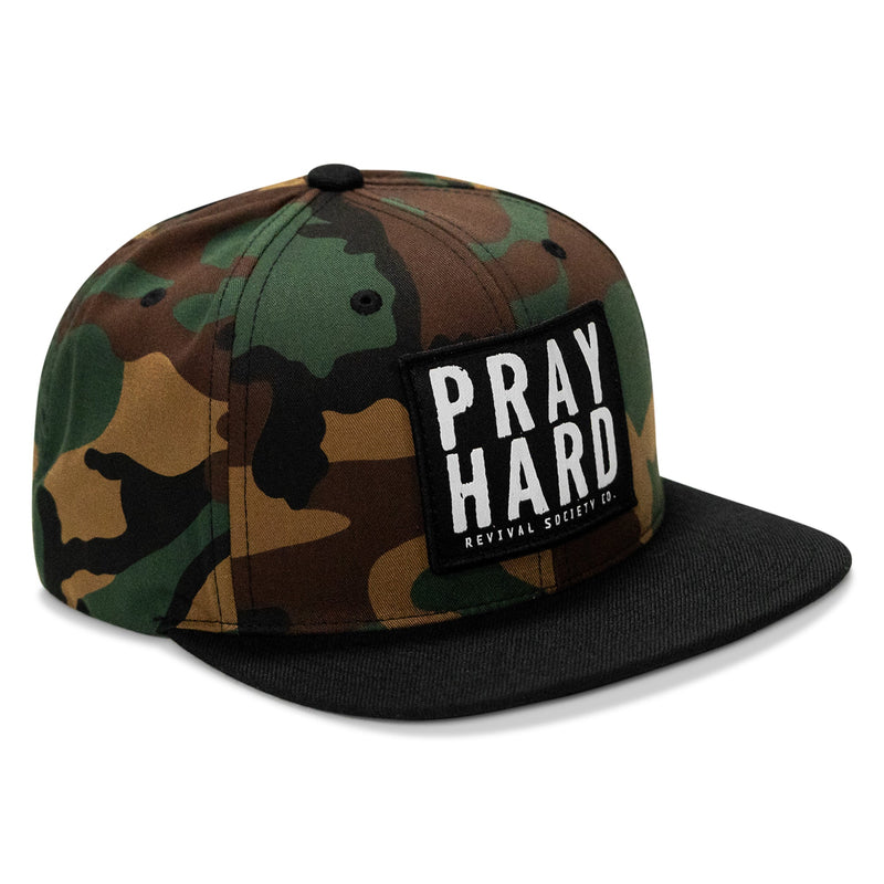 Load image into Gallery viewer, Pray Hard Patch Flatbill Hat
