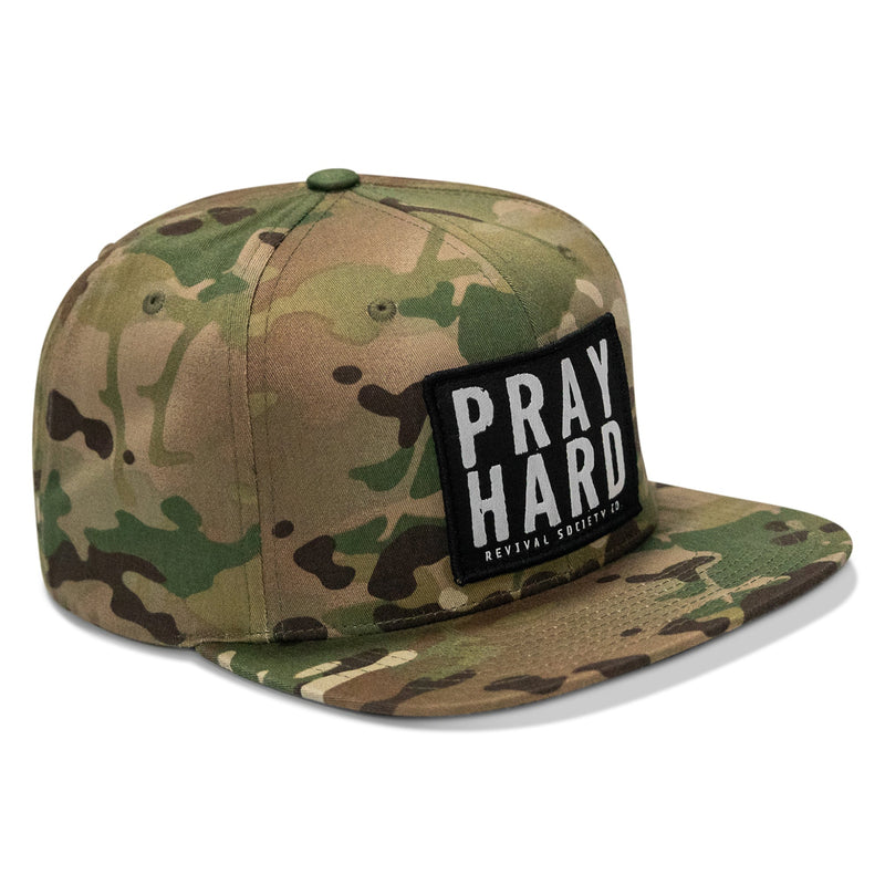 Load image into Gallery viewer, Pray Hard Patch Flatbill Hat
