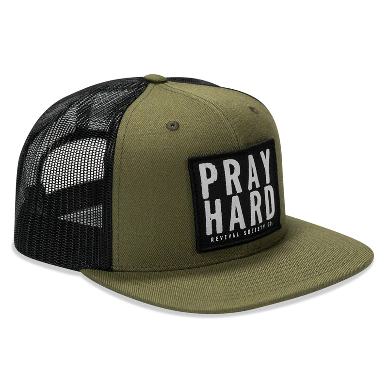 Load image into Gallery viewer, Pray Hard Patch Flatbill Hat
