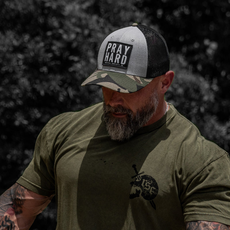 Load image into Gallery viewer, Pray Hard Patch Original Ripstop Snapback Hat
