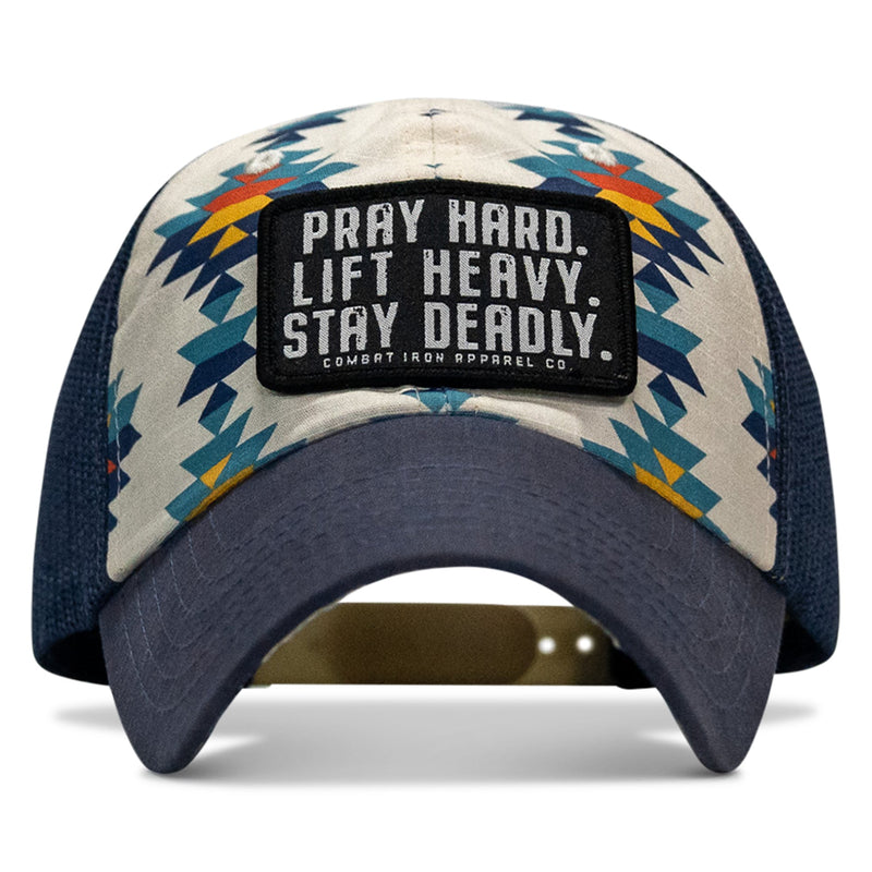 Load image into Gallery viewer, Pray Hard. Lift Heavy. Stay Deadly. Patch Tactical Ripstop Mesh Snapback Hat
