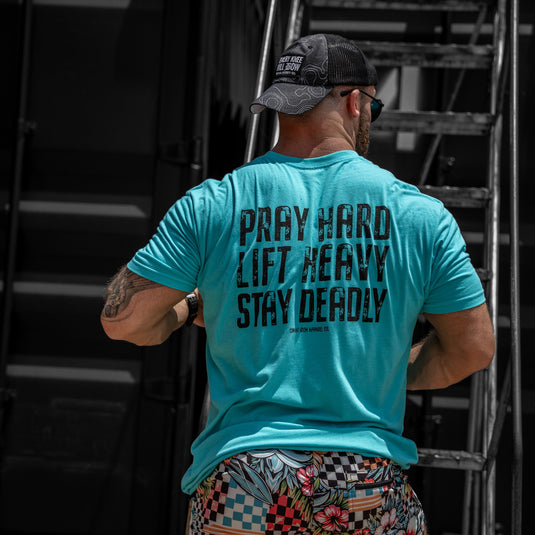 Pray Hard. Lift Heavy. Stay Deadly. V2 Men's T-Shirt