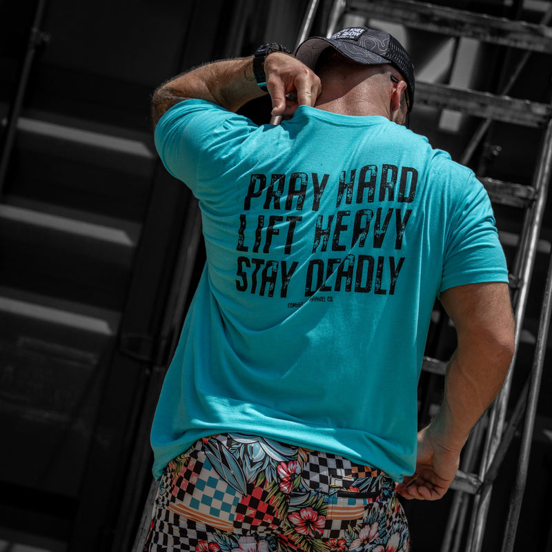 Load image into Gallery viewer, Pray Hard. Lift Heavy. Stay Deadly. V2 Men's T-Shirt
