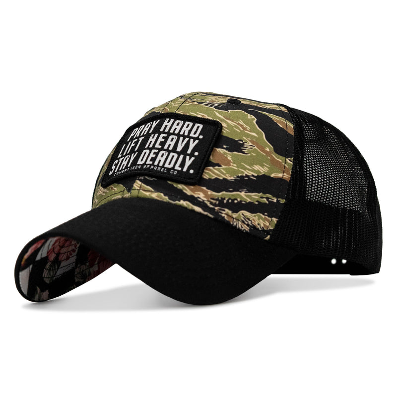 Load image into Gallery viewer, Pray Hard. Lift Heavy. Stay Deadly. Patch Original Ripstop Snapback Hat
