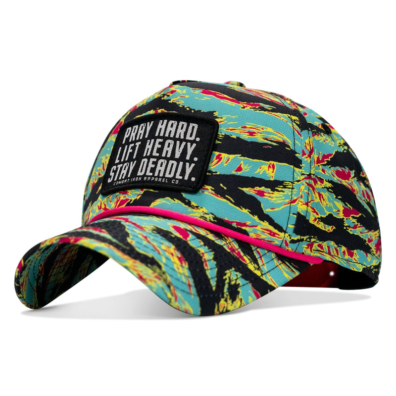 Load image into Gallery viewer, Pray Hard. Lift Heavy. Stay Deadly. Patch Waterproof Weekender Snapback
