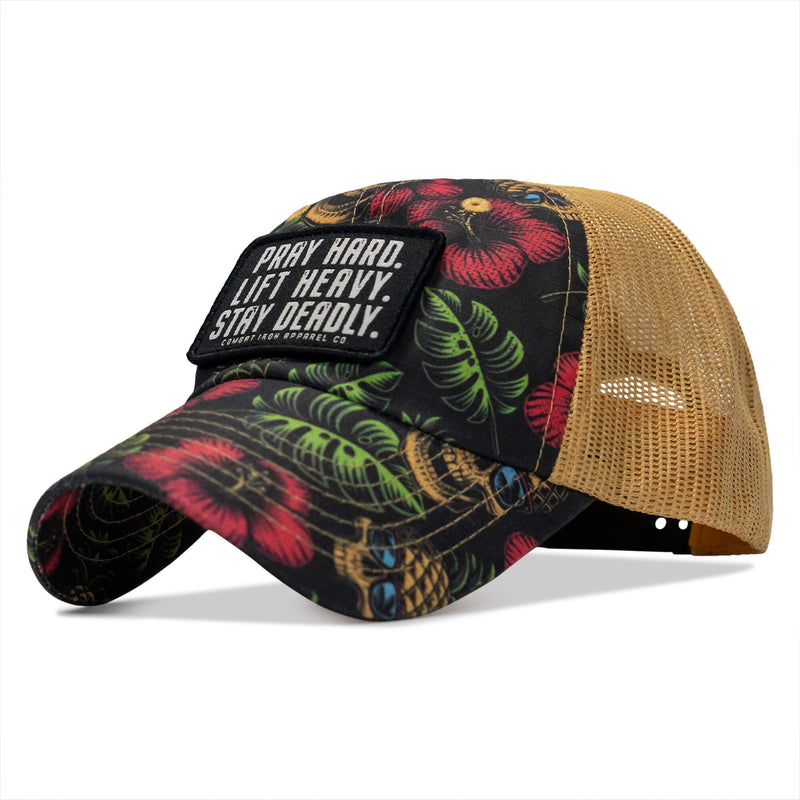 Load image into Gallery viewer, Pray Hard. Lift Heavy. Stay Deadly. Patch Tactical Ripstop Mesh Snapback Hat
