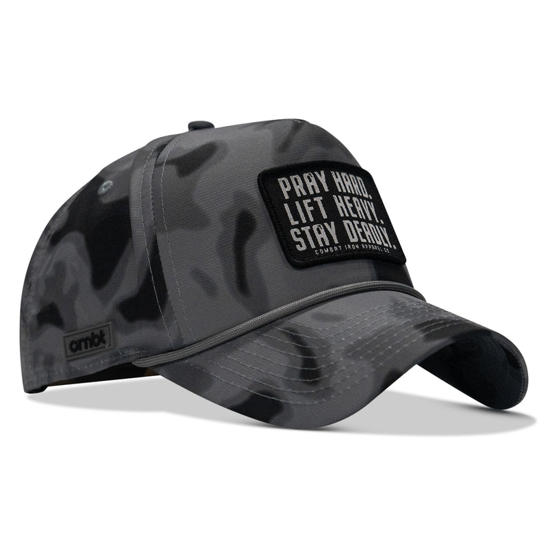 Load image into Gallery viewer, Pray Hard. Lift Heavy. Stay Deadly. Patch Waterproof Weekender Snapback
