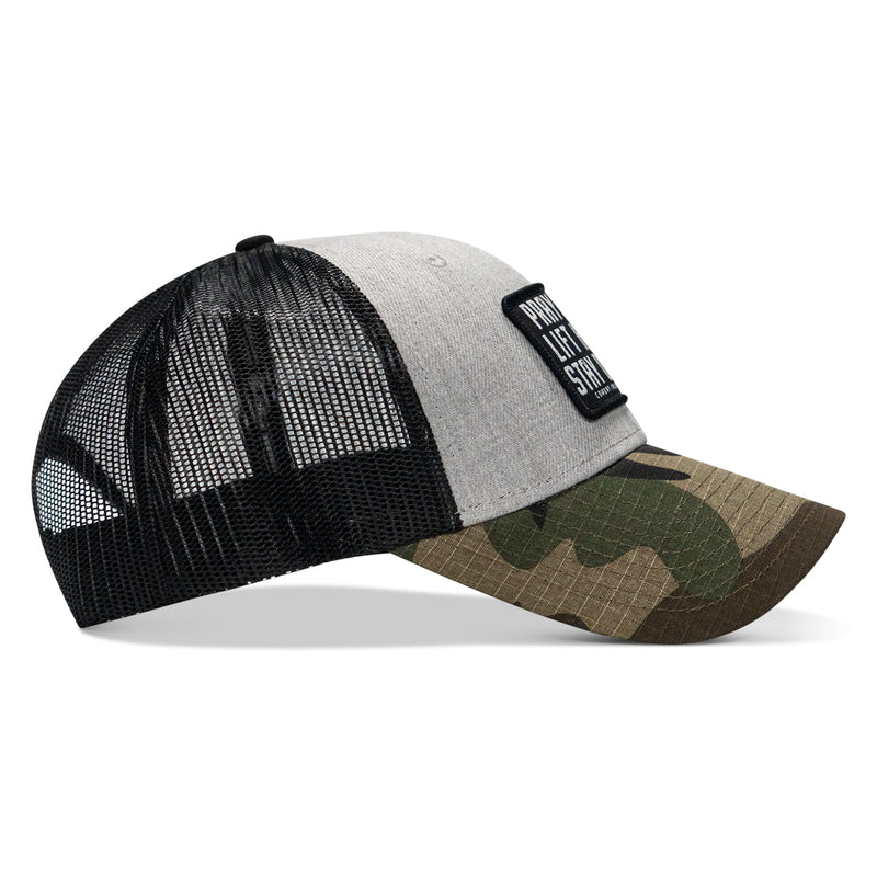 Load image into Gallery viewer, Pray Hard. Lift Heavy. Stay Deadly. Patch Snapback
