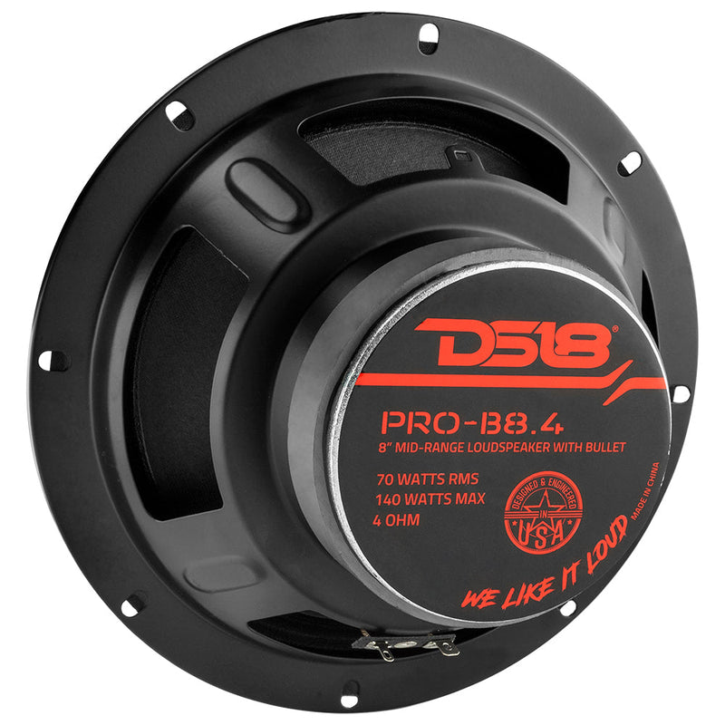 Load image into Gallery viewer, DS18 PRO-B8.4 8&quot; Mid-Range Car Audio Loudspeaker with Bullet 140 Watts 4-Ohm
