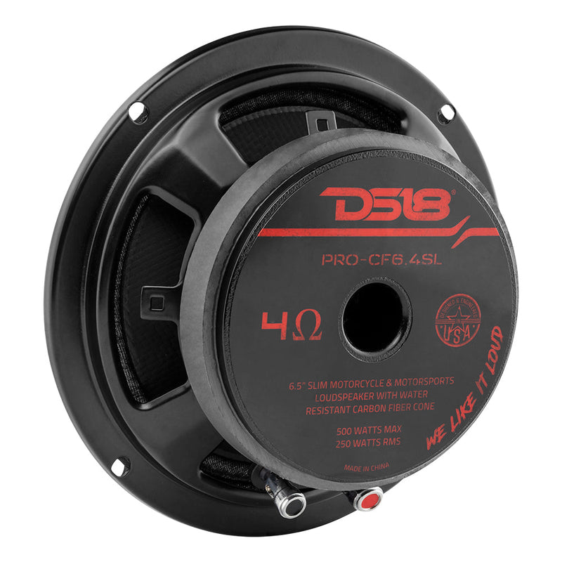 Load image into Gallery viewer, DS18 PRO 6.5” Shallow Mid-Bass Loudspeaker with Carbon Fiber Water-Resistant Cone | 250W RMS 4-Ohm
