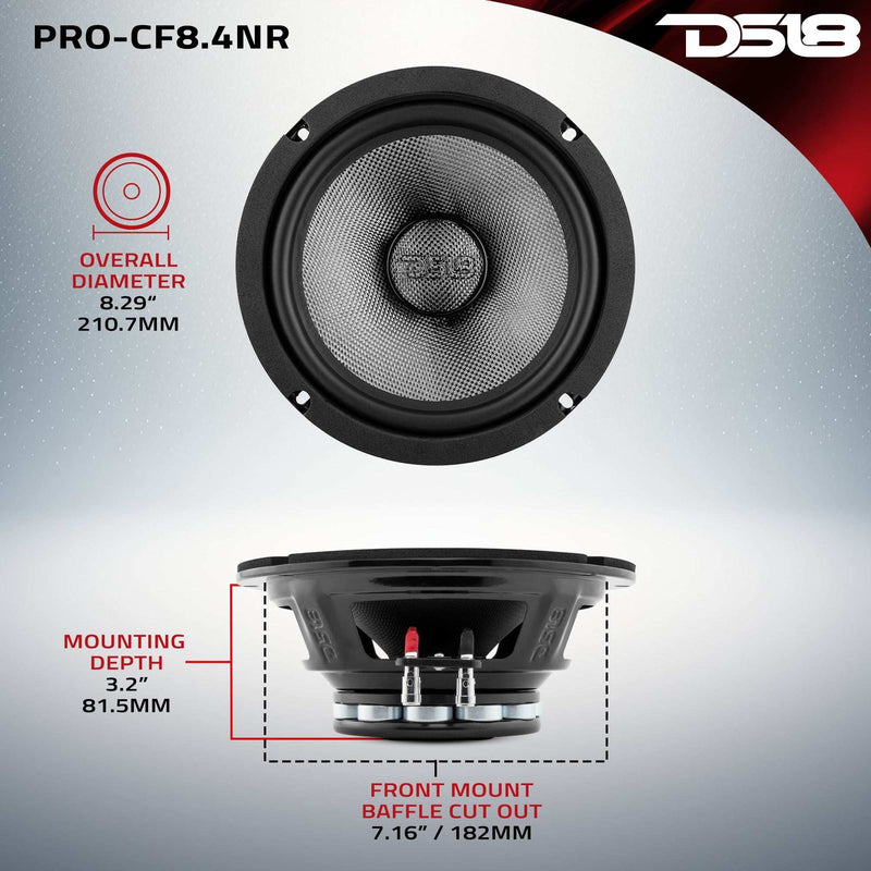 Load image into Gallery viewer, PRO 8&quot; Neodymium Carbon Fiber Water resistant Cone Mid-Bass Loudspeaker 300 Watts Rms 4-Ohm - Skoutley Outdoors LLC
