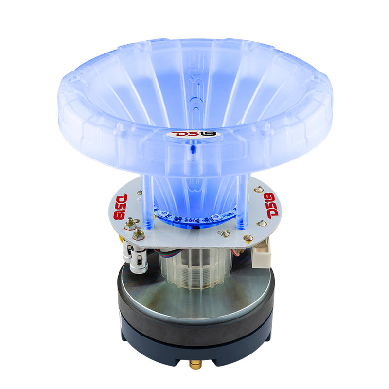 Load image into Gallery viewer, DS18 PRO-DKHCL PRO 1&quot; Twist On Throat Compression Driver 1.75&quot; Titanium VC with RGB Led Light Horn and Built-in Crossover 700 Watts 4 Ohms

