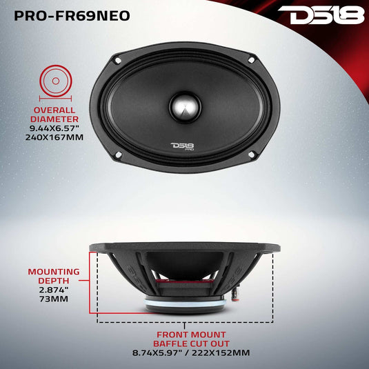 PRO 6x9" Neodymium Full-Range Bullet Loudspeaker 250 Watts Rms 4-Ohm - Skoutley Outdoors LLC