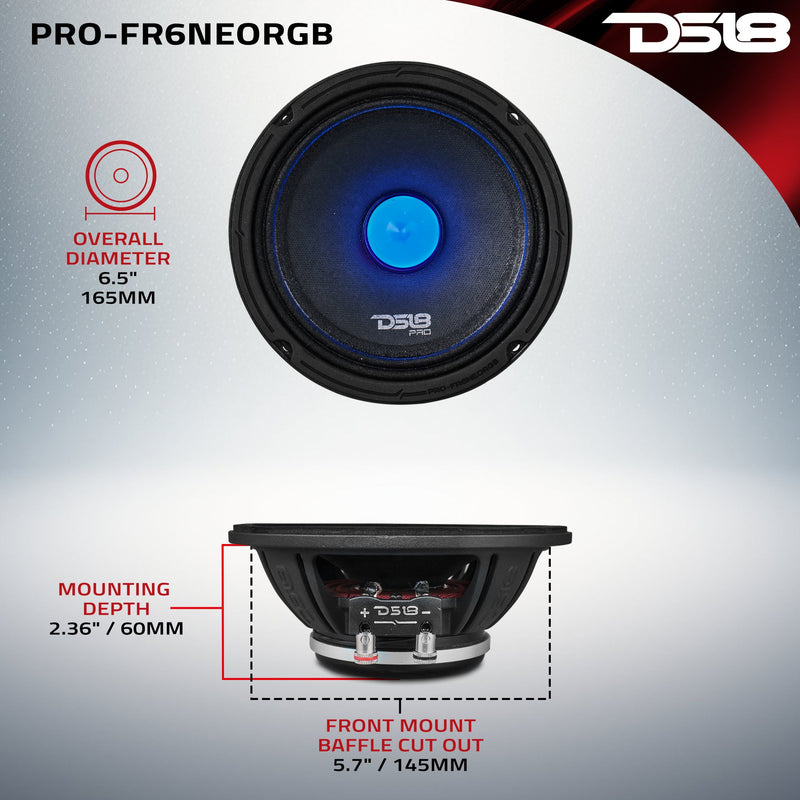 Load image into Gallery viewer, 6.5&quot; Full-Range Loudspeaker with RGB LED Bullet 225 Watts Rms Neodymium Magnet
